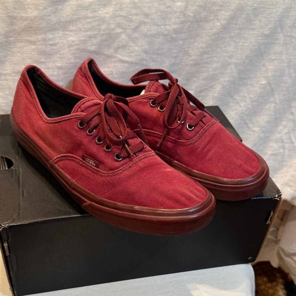 Vans Men's Burgundy Canvas Sneakers